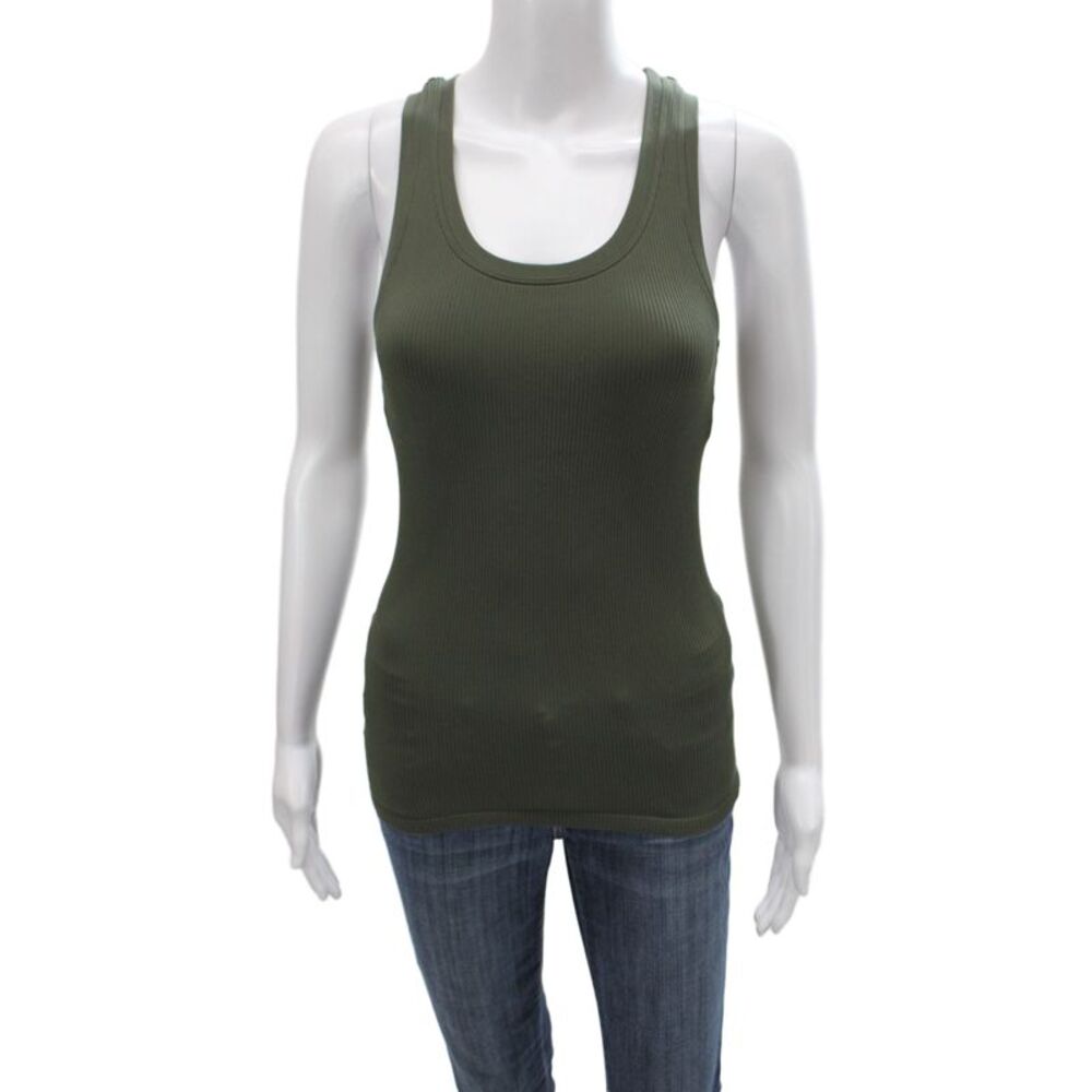 Bordeaux Womens Basic Sleeveless Scoop Neck Green Nylon Tank Size One Size